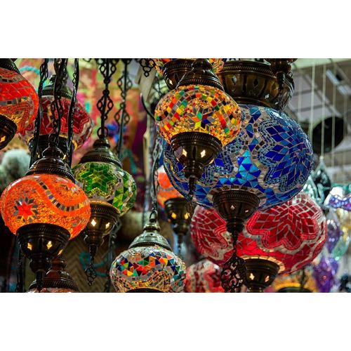 Oman-capital city of Muscat-Muttrah Souk Typical colorful glass lamps